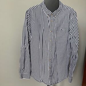 Vineyard Vines Boys Navy and White Checkered Button Down Shirt